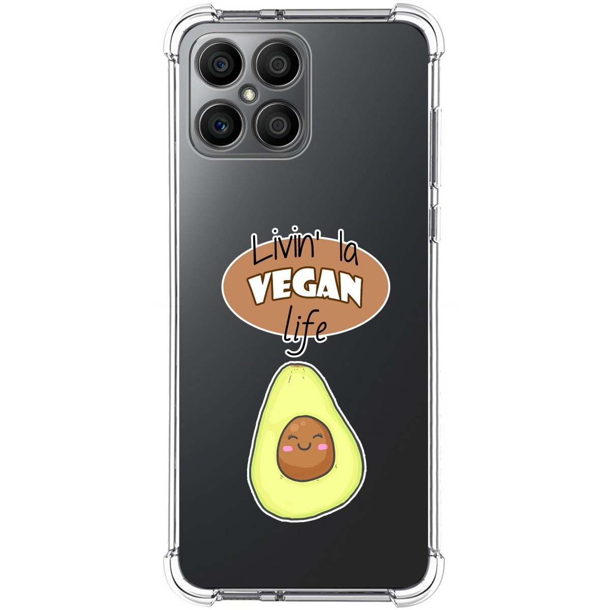 Funda Silicona Antigolpes para Huawei Honor X8 diseño Vegan Life Dibujos