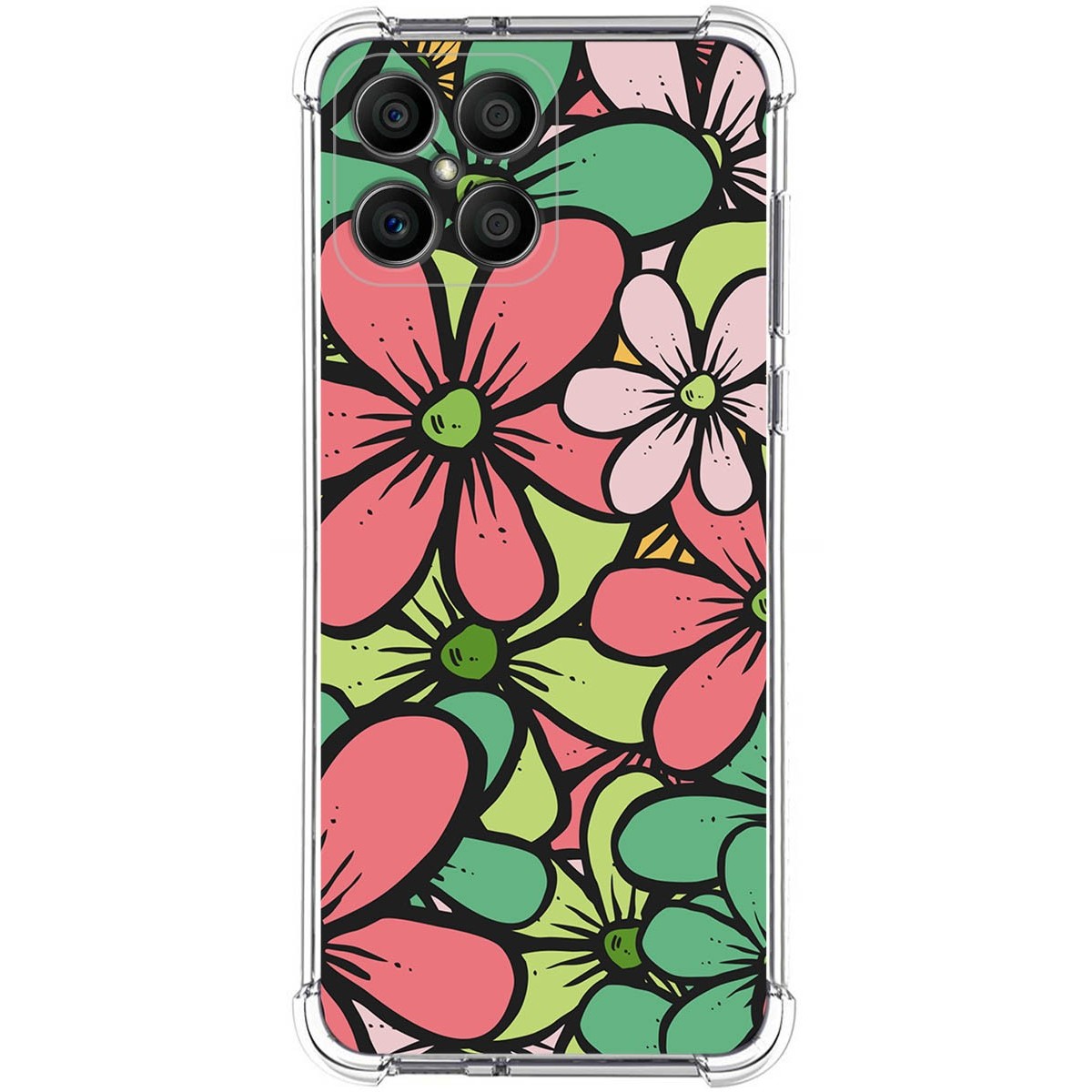 Funda Silicona Antigolpes para Huawei Honor X8 diseño Flores 02 Dibujos
