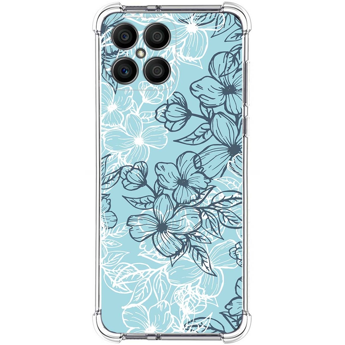Funda Silicona Antigolpes para Huawei Honor X8 diseño Flores 03 Dibujos