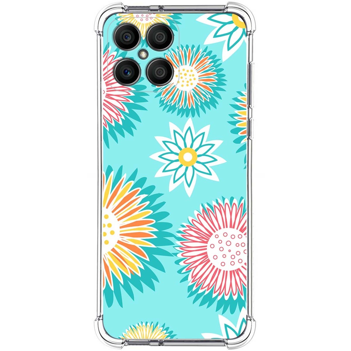 Funda Silicona Antigolpes para Huawei Honor X8 diseño Flores 05 Dibujos
