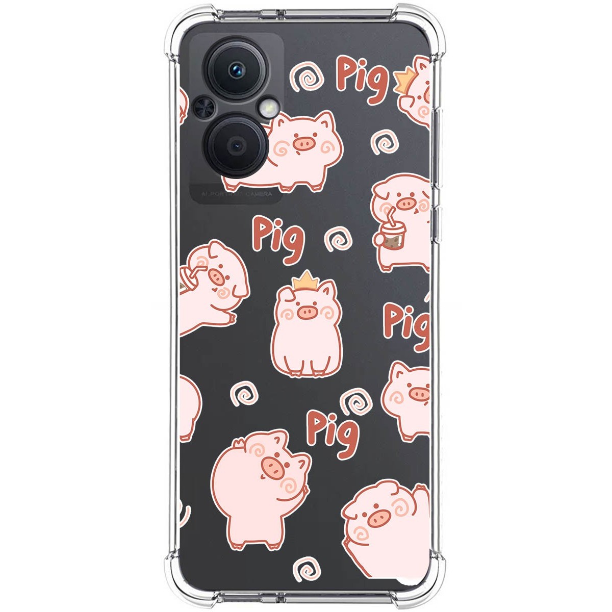 Funda Silicona Antigolpes para Oppo A96 5G diseño Cerdos Dibujos