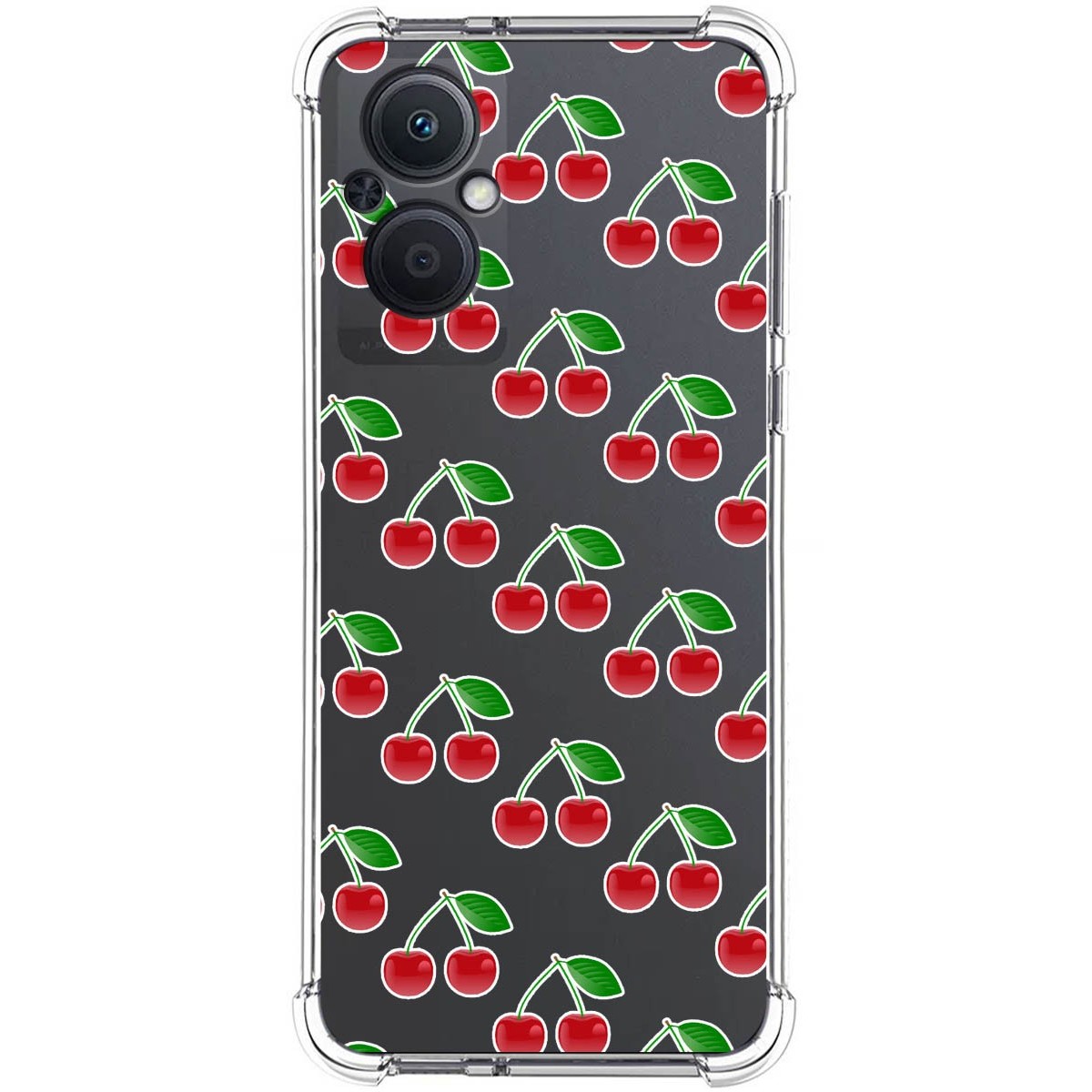 Funda Silicona Antigolpes para Oppo A96 5G diseño Cerezas Dibujos