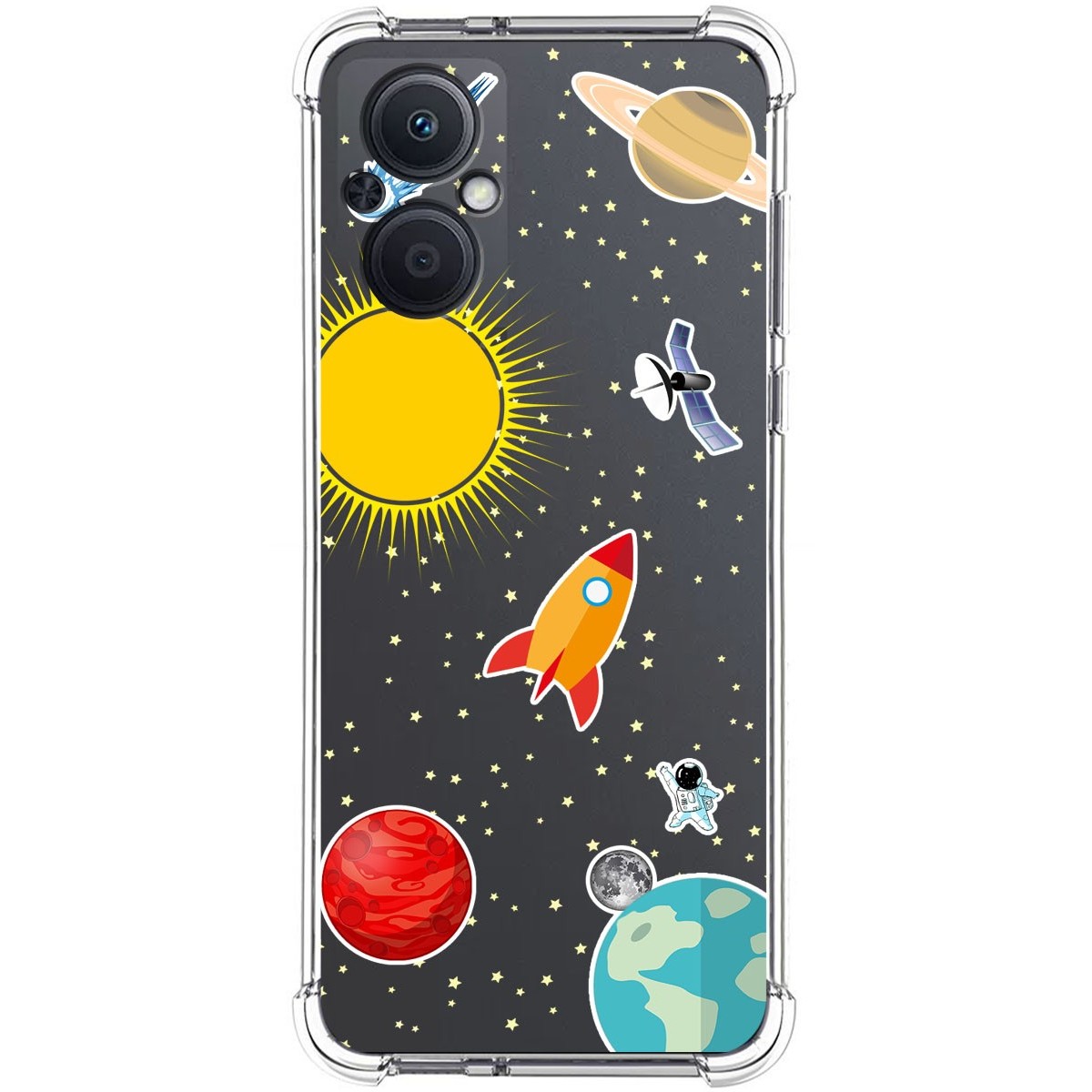 Funda Silicona Antigolpes para Oppo A96 5G diseño Espacio Dibujos