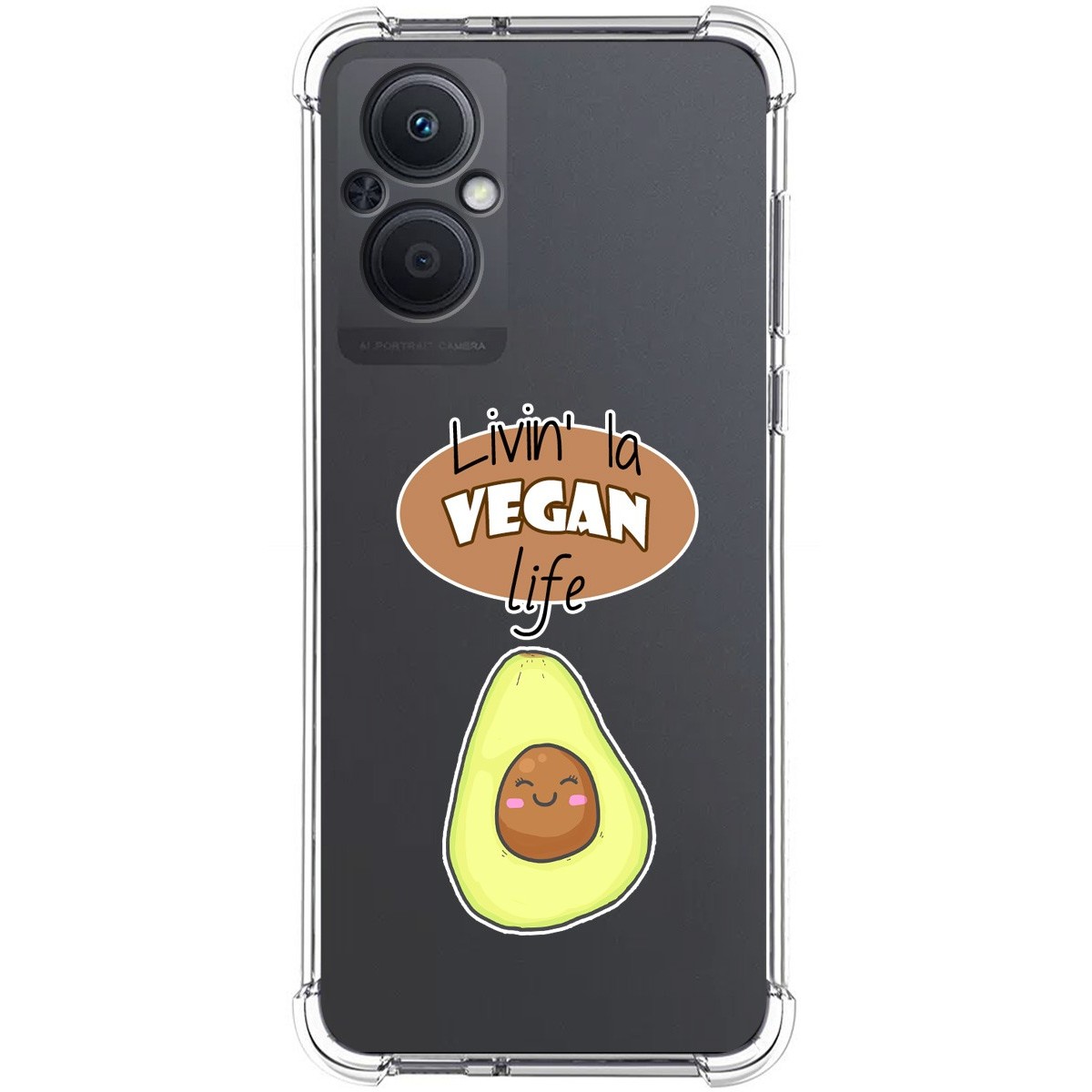 Funda Silicona Antigolpes para Oppo A96 5G diseño Vegan Life Dibujos