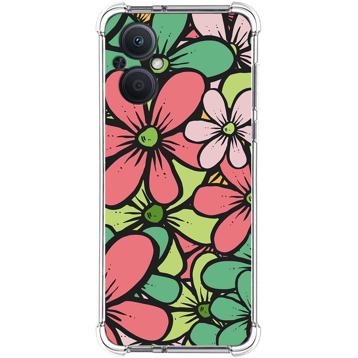 Funda Silicona Antigolpes para Oppo A96 5G diseño Flores 02 Dibujos