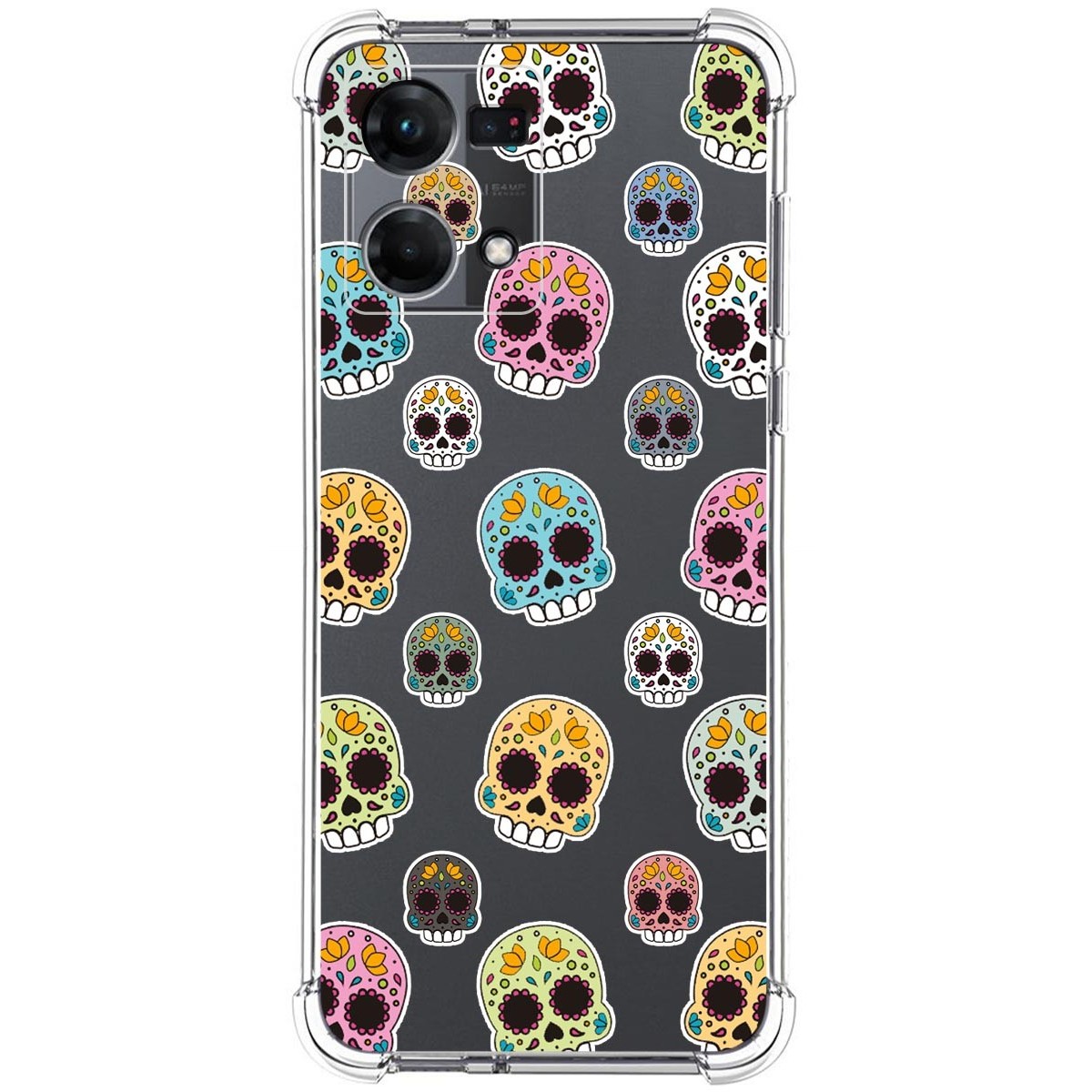 Funda Silicona Antigolpes para Oppo Reno 7 4G diseño Catrina Dibujos