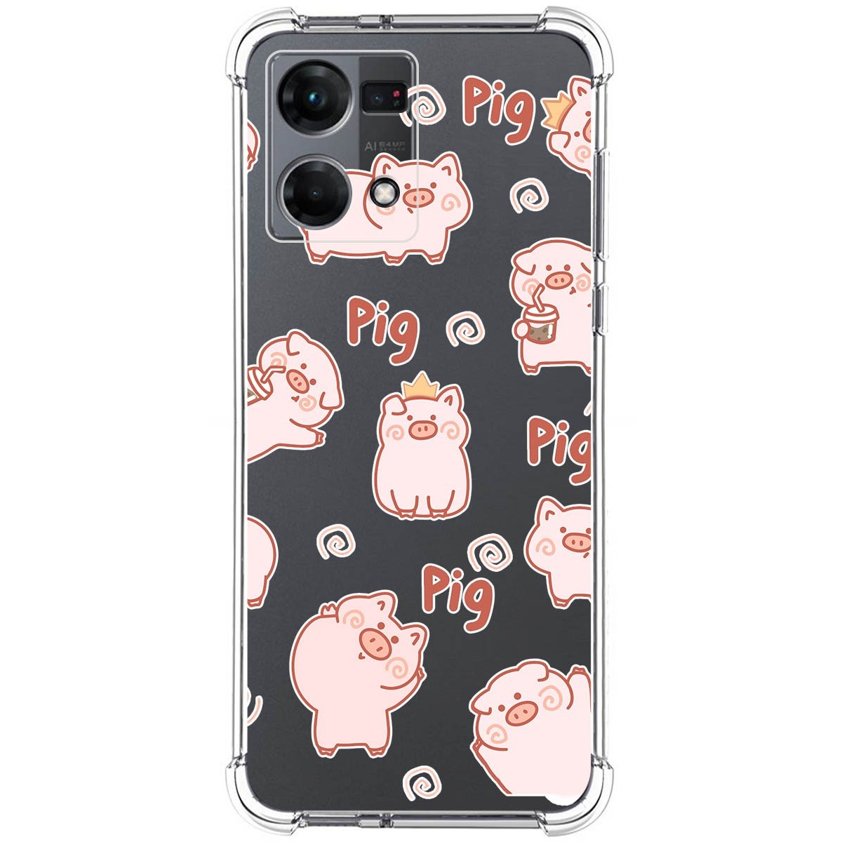Funda Silicona Antigolpes para Oppo Reno 7 4G diseño Cerdos Dibujos