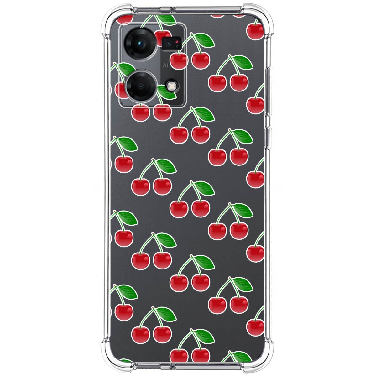 Funda Silicona Antigolpes para Oppo Reno 7 4G diseño Cerezas Dibujos