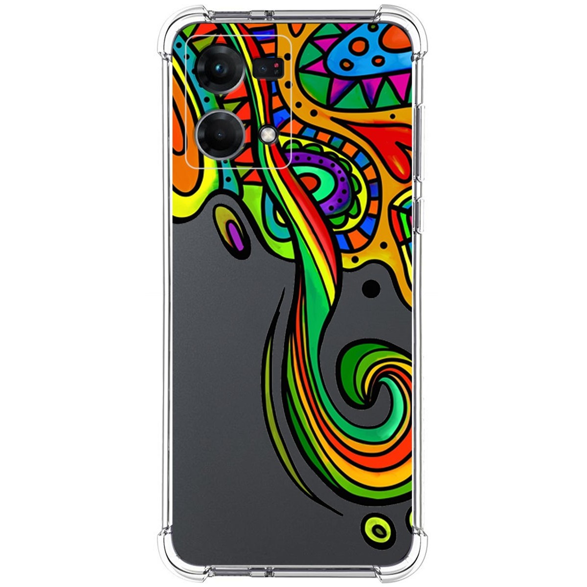 Funda Silicona Antigolpes para Oppo Reno 7 4G diseño Colores Dibujos