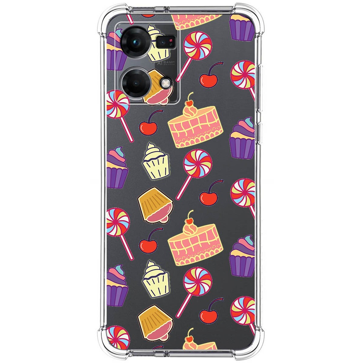 Funda Silicona Antigolpes para Oppo Reno 7 4G diseño Dulces 01 Dibujos
