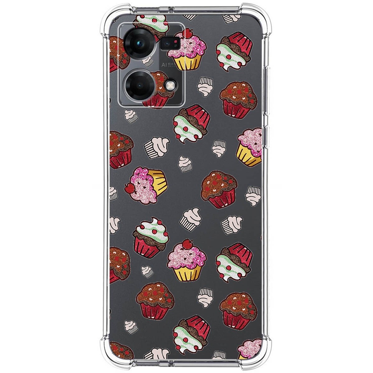 Funda Silicona Antigolpes para Oppo Reno 7 4G diseño Muffins Dibujos