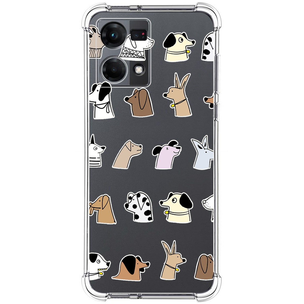 Funda Silicona Antigolpes para Oppo Reno 7 4G diseño Perros Dibujos