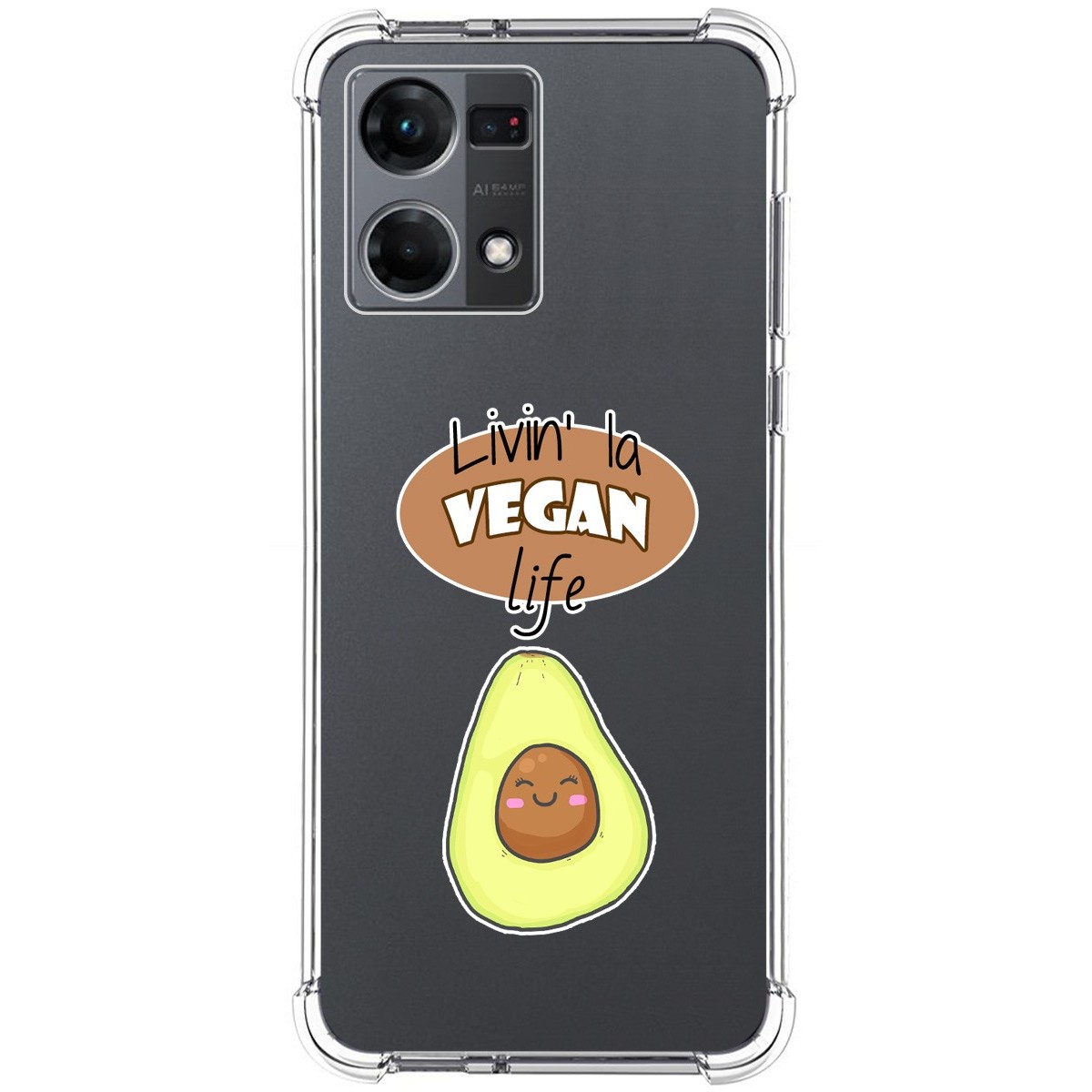 Funda Silicona Antigolpes para Oppo Reno 7 4G diseño Vegan Life Dibujos