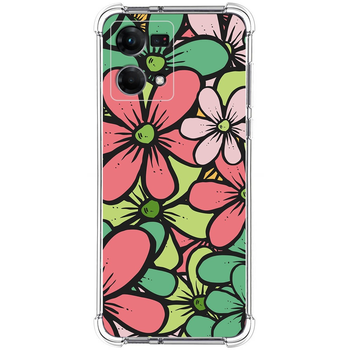 Funda Silicona Antigolpes para Oppo Reno 7 4G diseño Flores 02 Dibujos
