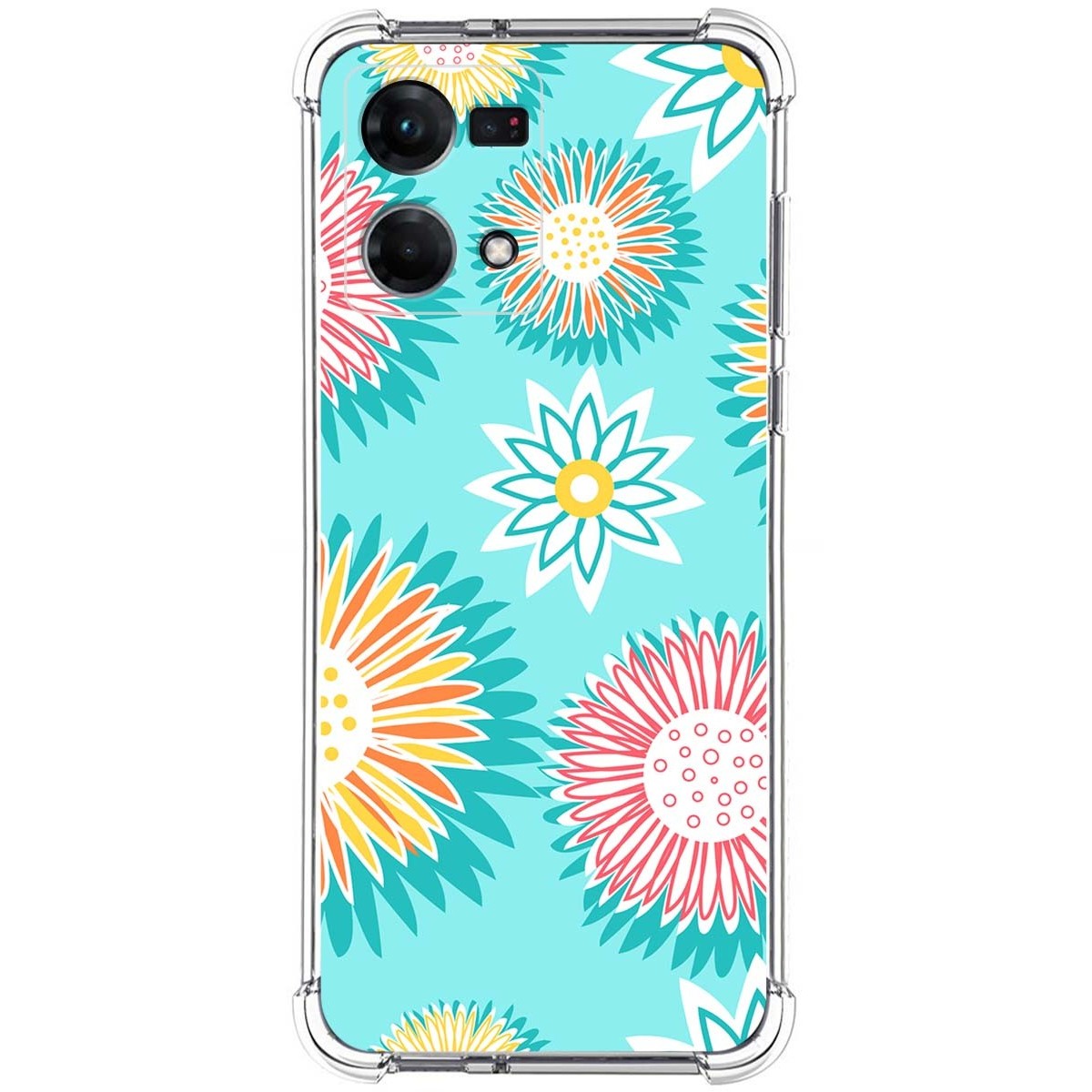Funda Silicona Antigolpes para Oppo Reno 7 4G diseño Flores 05 Dibujos