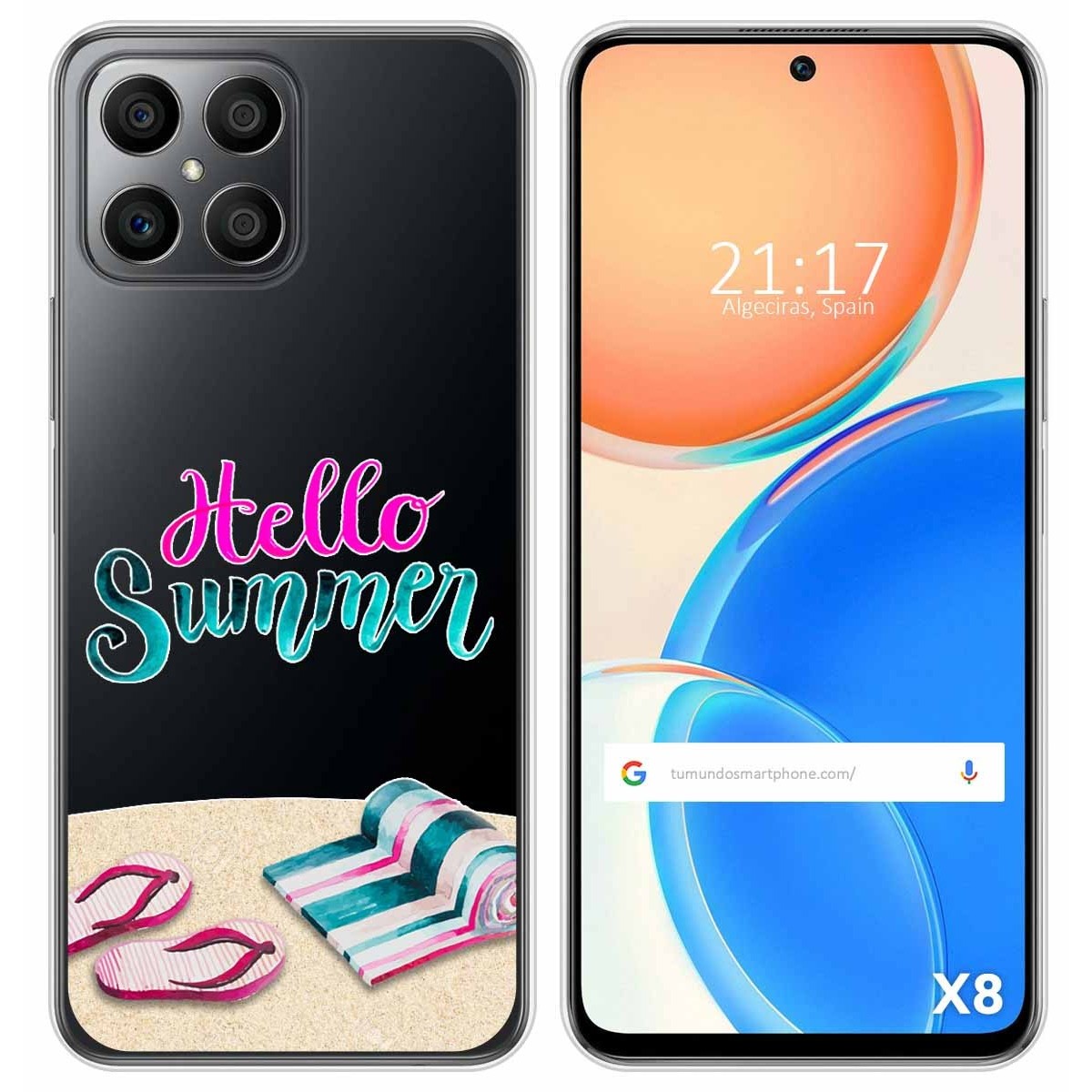Funda Silicona Transparente para Huawei Honor X8 diseño Summer Dibujos