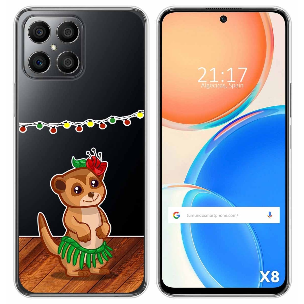 Funda Silicona Transparente para Huawei Honor X8 diseño Suricata Dibujos