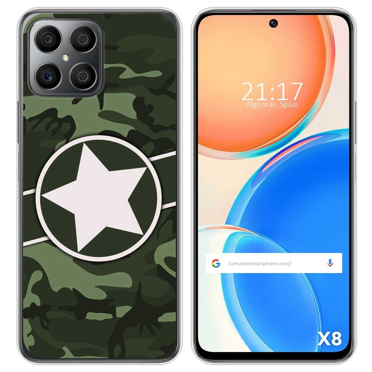 Funda Silicona para Huawei Honor X8 diseño Camuflaje 01 Dibujos