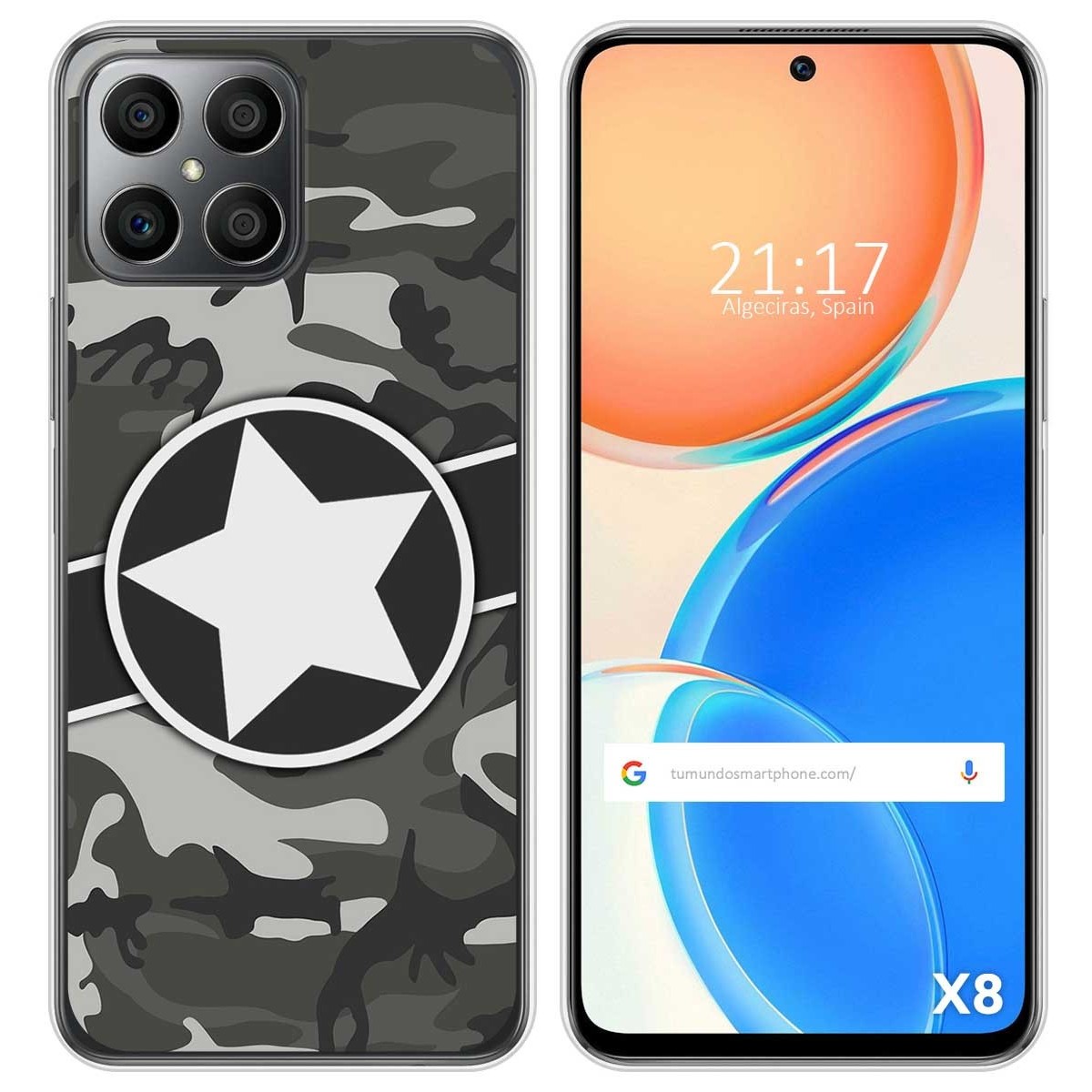 Funda Silicona para Huawei Honor X8 diseño Camuflaje 02 Dibujos