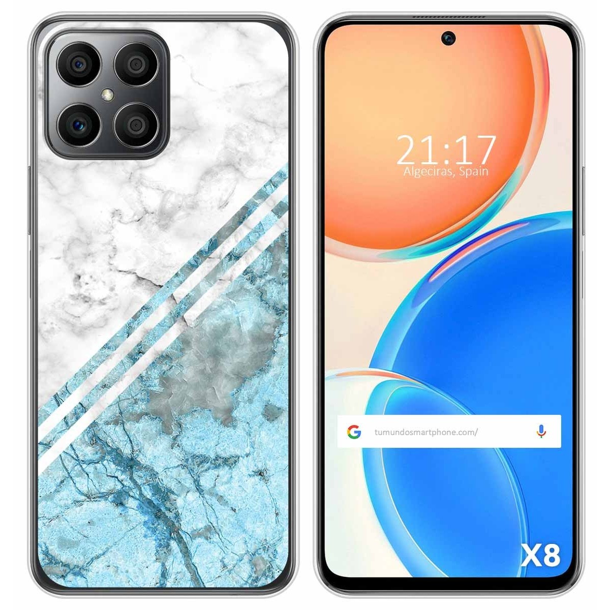 Funda Silicona para Huawei Honor X8 diseño Mármol 02 Dibujos