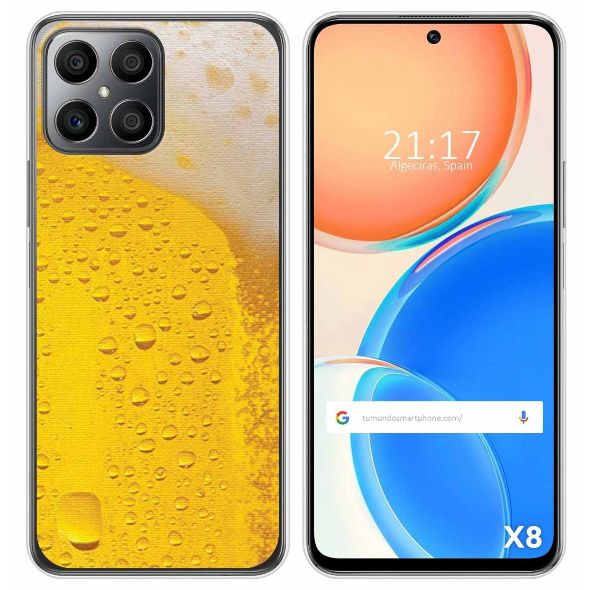 Funda Silicona para Huawei Honor X8 diseño Cerveza Dibujos