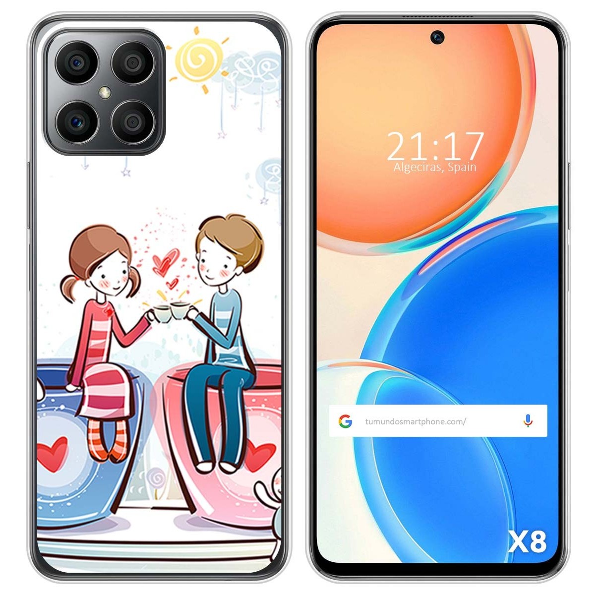Funda Silicona para Huawei Honor X8 diseño Café Dibujos