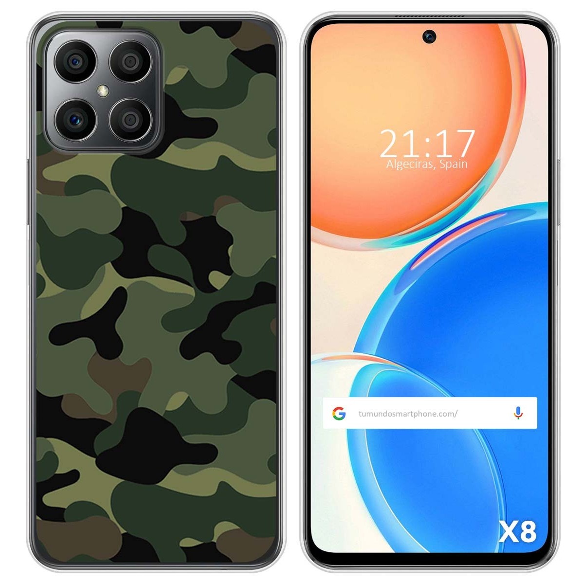 Funda Silicona para Huawei Honor X8 diseño Camuflaje Dibujos