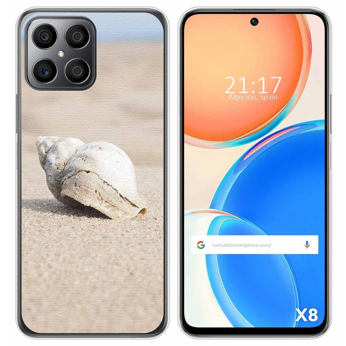 Funda Silicona para Huawei Honor X8 diseño Concha Dibujos