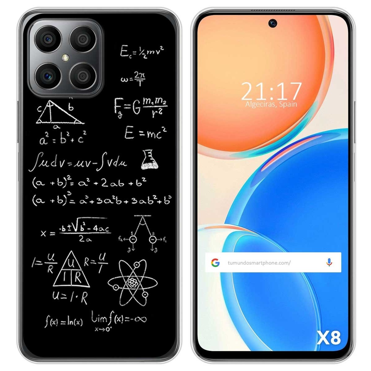 Funda Silicona para Huawei Honor X8 diseño Formulas Dibujos