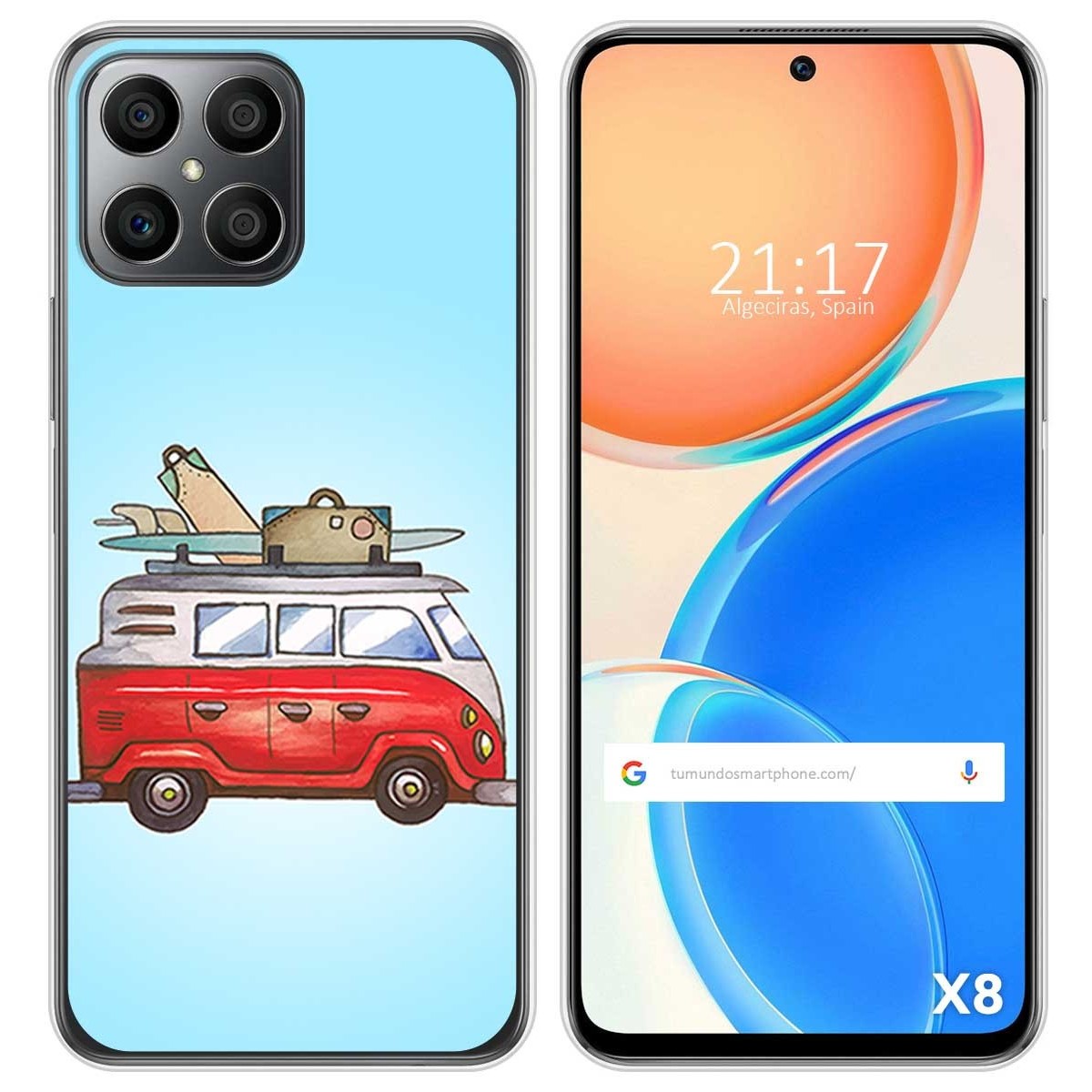 Funda Silicona para Huawei Honor X8 diseño Furgoneta Dibujos