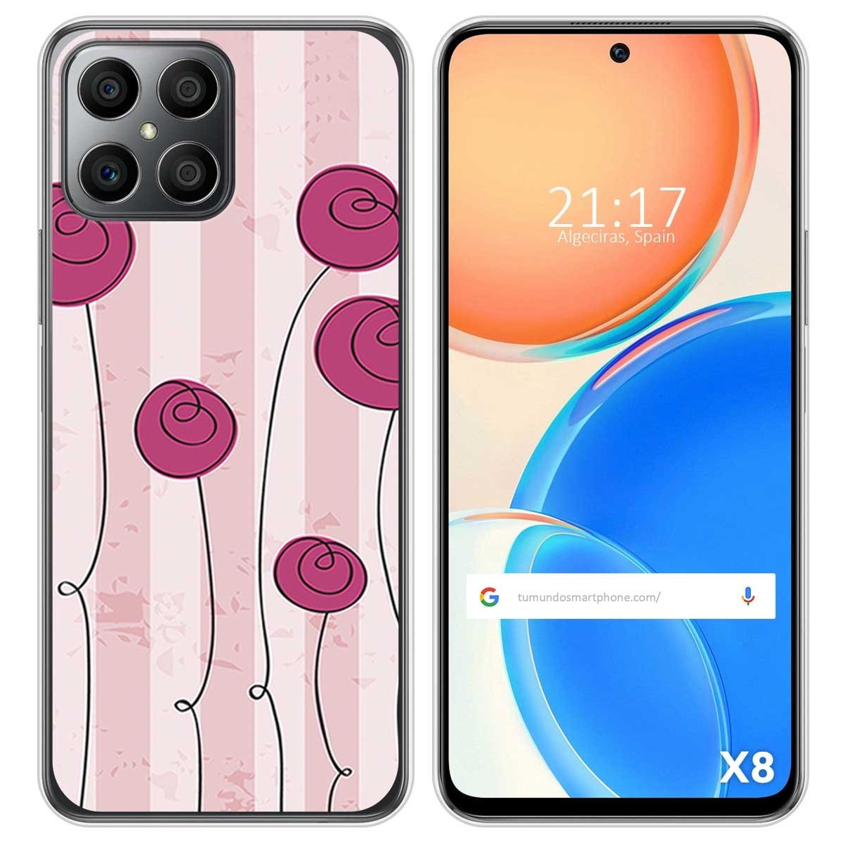 Funda Silicona para Huawei Honor X8 diseño Flores Vintage Dibujos