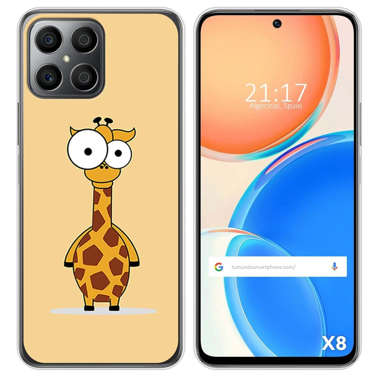 Funda Silicona para Huawei Honor X8 diseño Jirafa Dibujos