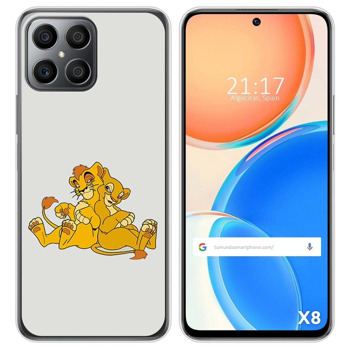 Funda Silicona para Huawei Honor X8 diseño Leones Dibujos