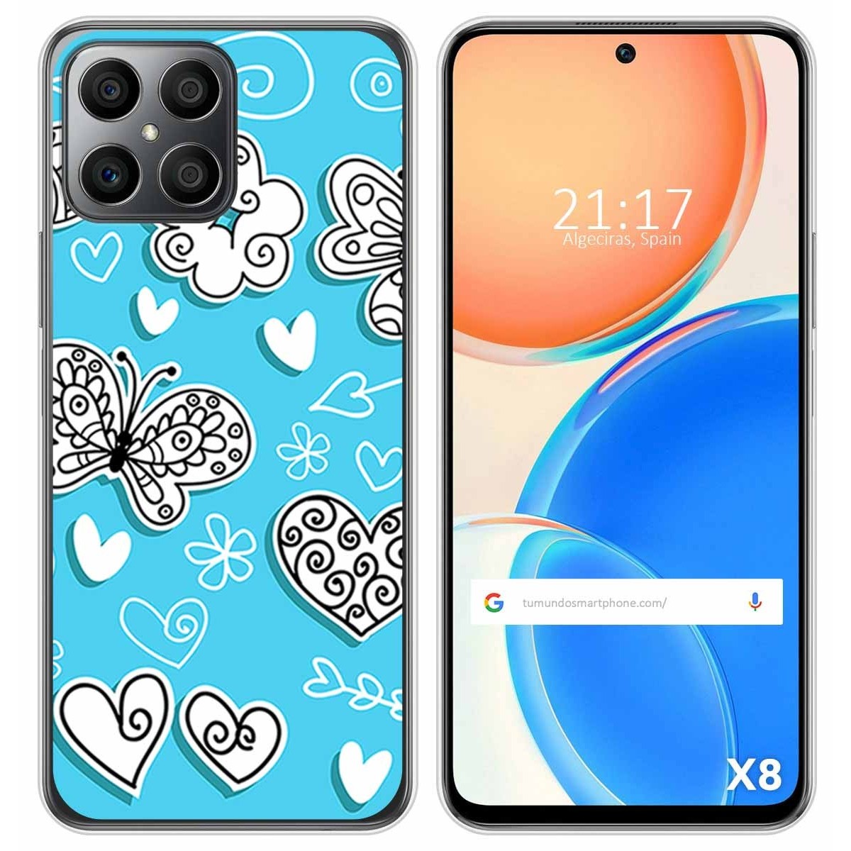 Funda Silicona para Huawei Honor X8 diseño Mariposas Dibujos