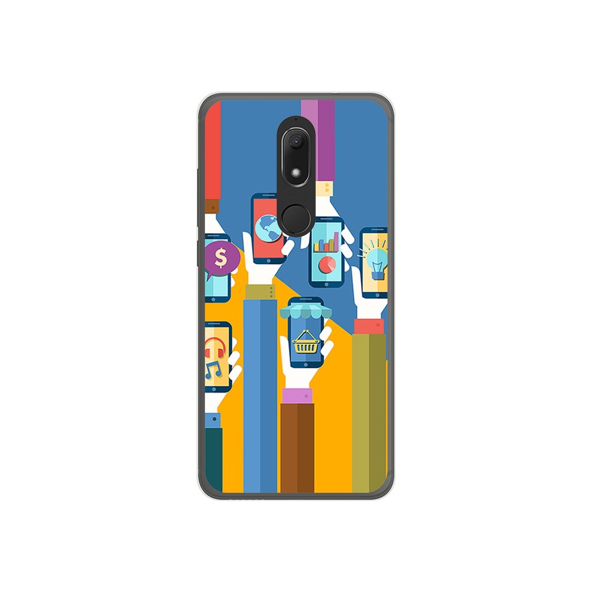 Funda Gel Tpu para Wiko View Prime Diseño Apps Dibujos