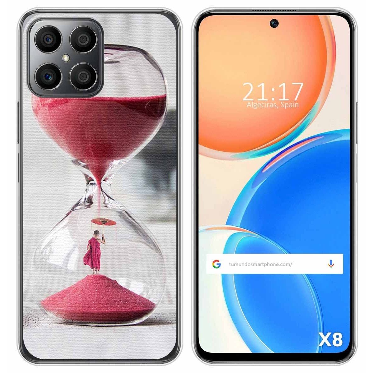 Funda Silicona para Huawei Honor X8 diseño Reloj Dibujos