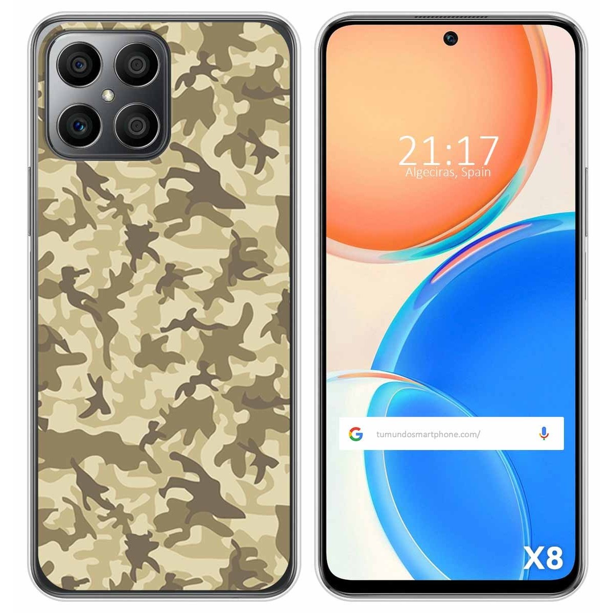 Funda Silicona para Huawei Honor X8 diseño Sand Camuflaje Dibujos