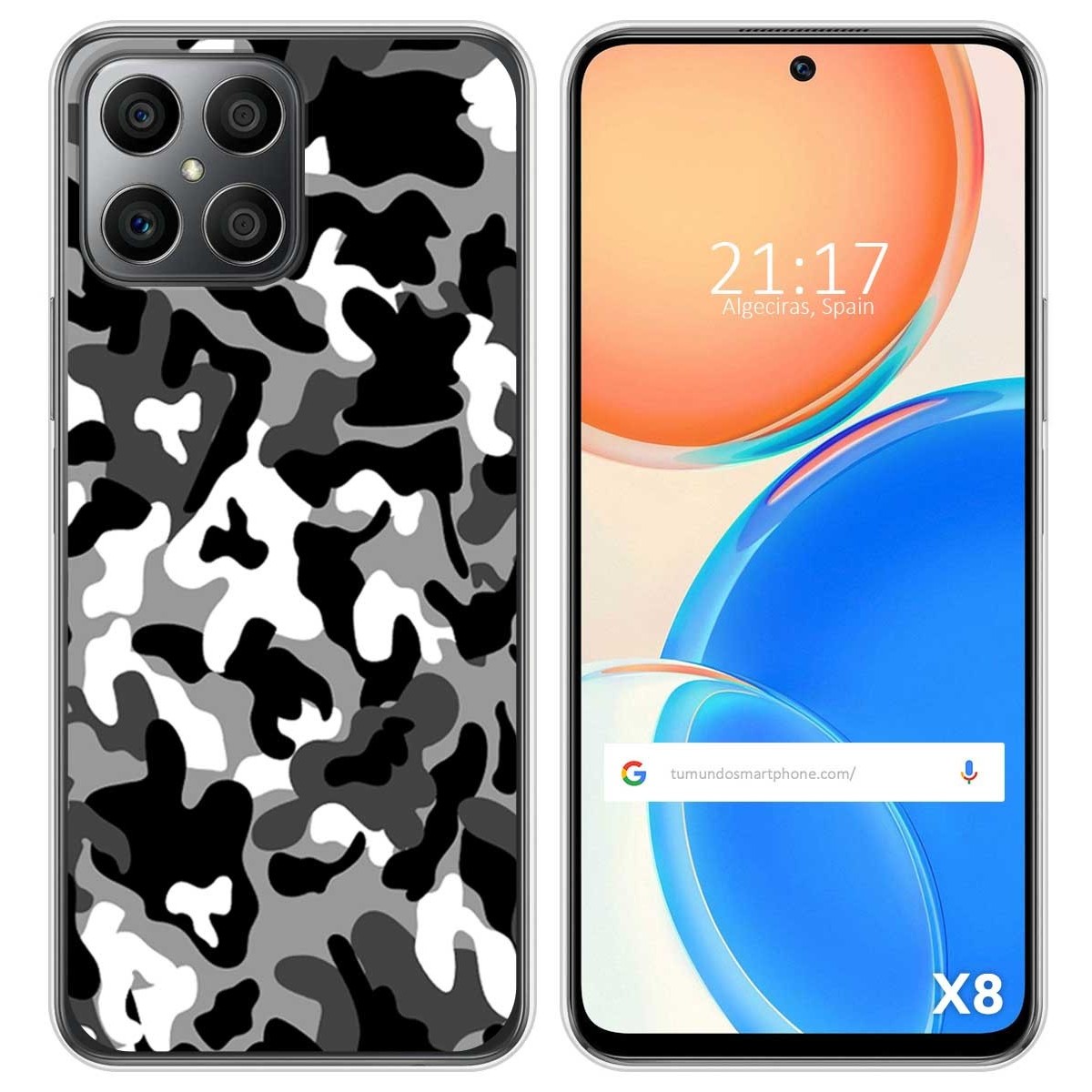 Funda Silicona para Huawei Honor X8 diseño Snow Camuflaje Dibujos