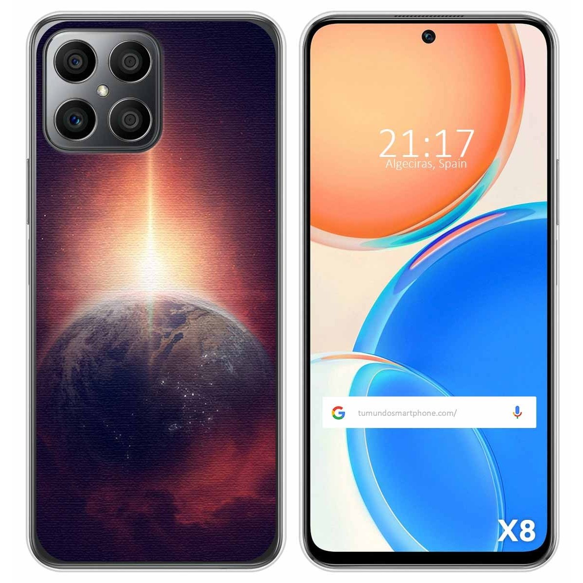 Funda Silicona para Huawei Honor X8 diseño Tierra Dibujos