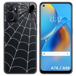 Funda Silicona Transparente para Oppo A76 / A96 diseño Araña Dibujos