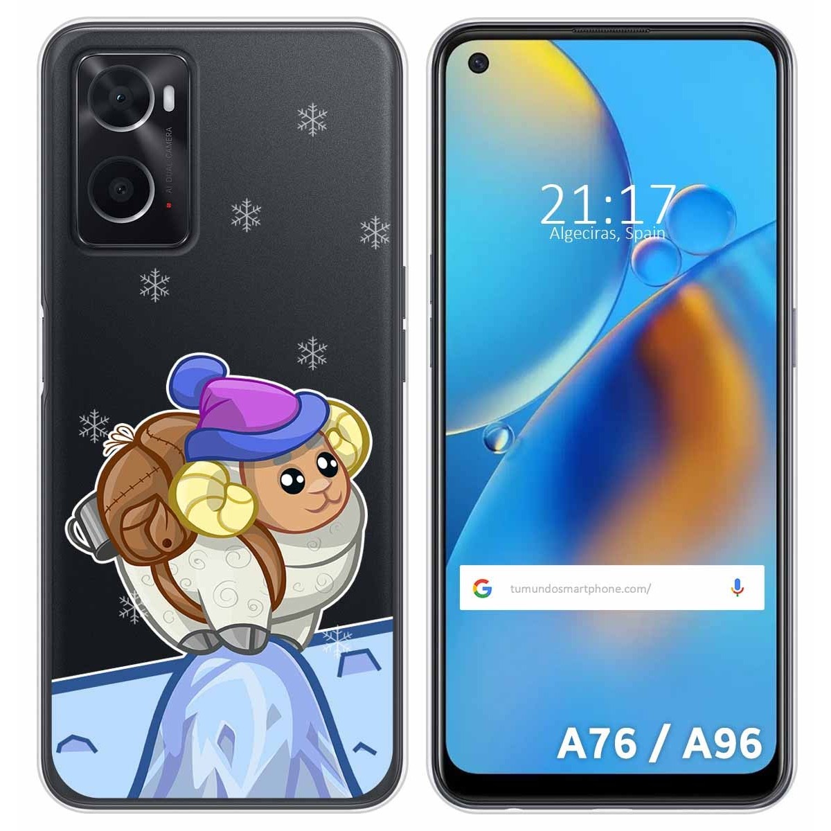 Funda Silicona Transparente para Oppo A76 / A96 diseño Cabra Dibujos