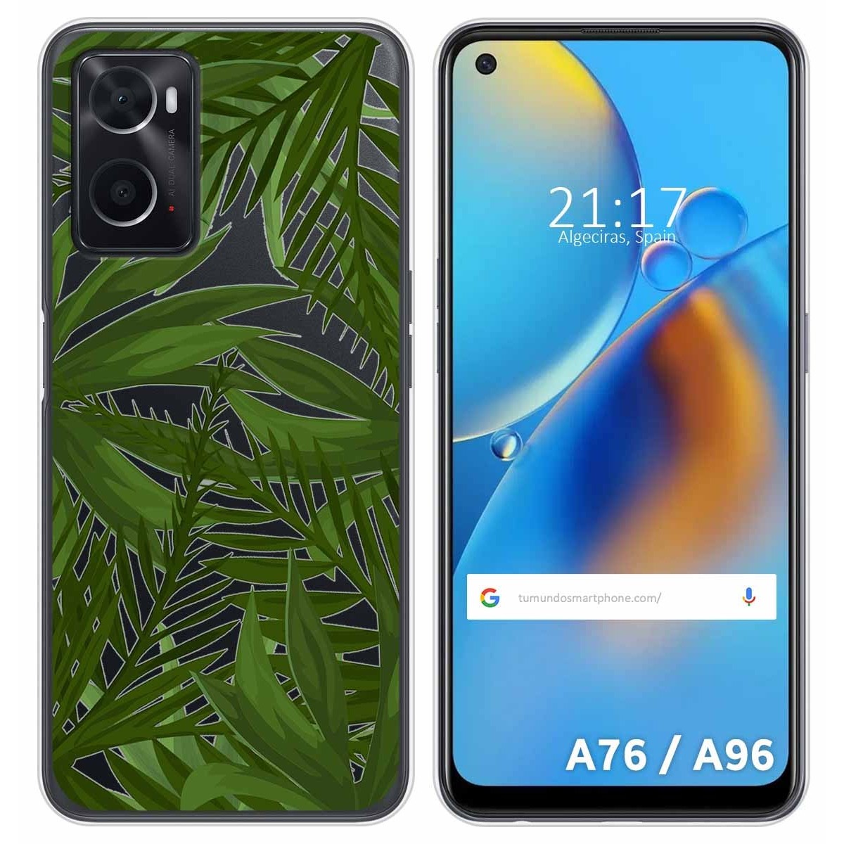 Funda Silicona Transparente para Oppo A76 / A96 diseño Jungla Dibujos