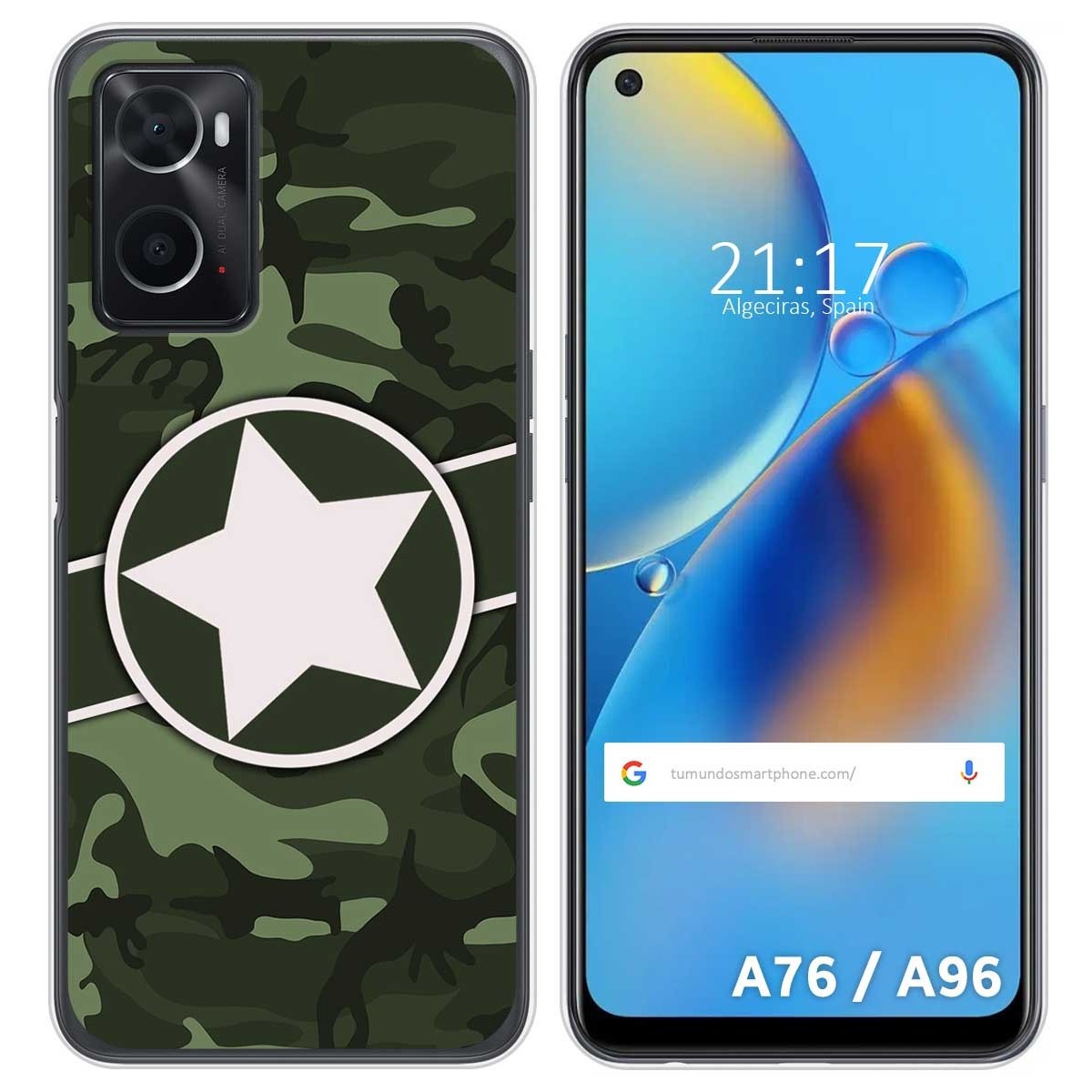 Funda Silicona para Oppo A76 / A96 diseño Camuflaje 01 Dibujos
