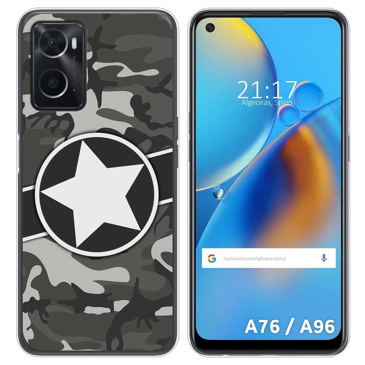 Funda Silicona para Oppo A76 / A96 diseño Camuflaje 02 Dibujos