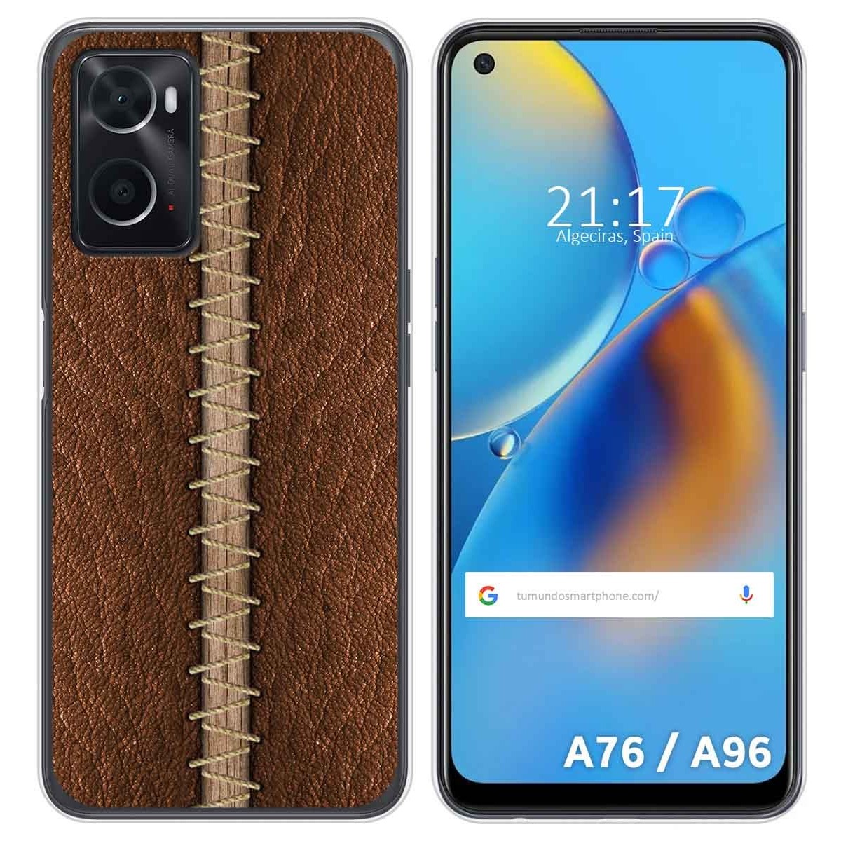 Funda Silicona para Oppo A76 / A96 diseño Cuero 01 Dibujos