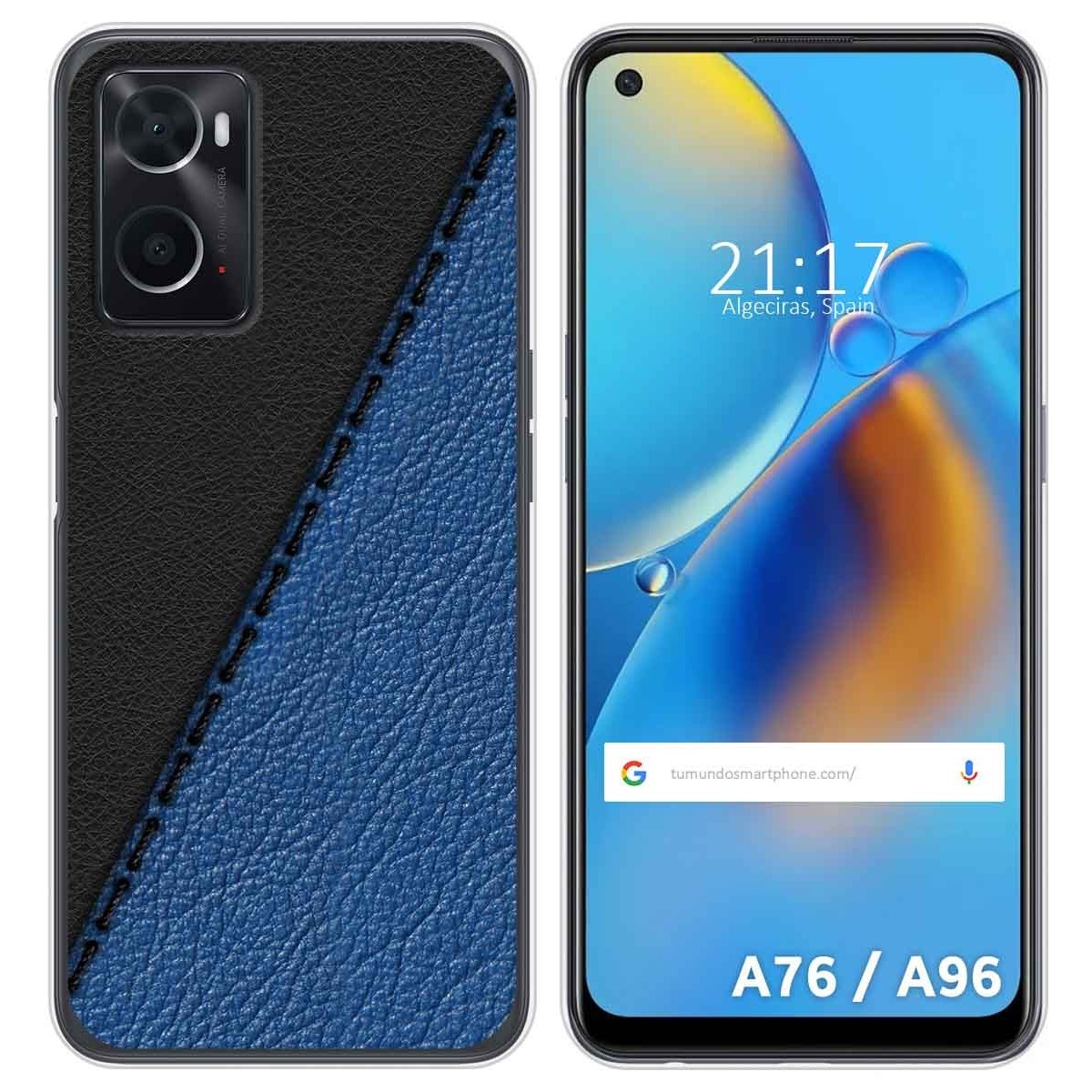 Funda Silicona para Oppo A76 / A96 diseño Cuero 02 Dibujos