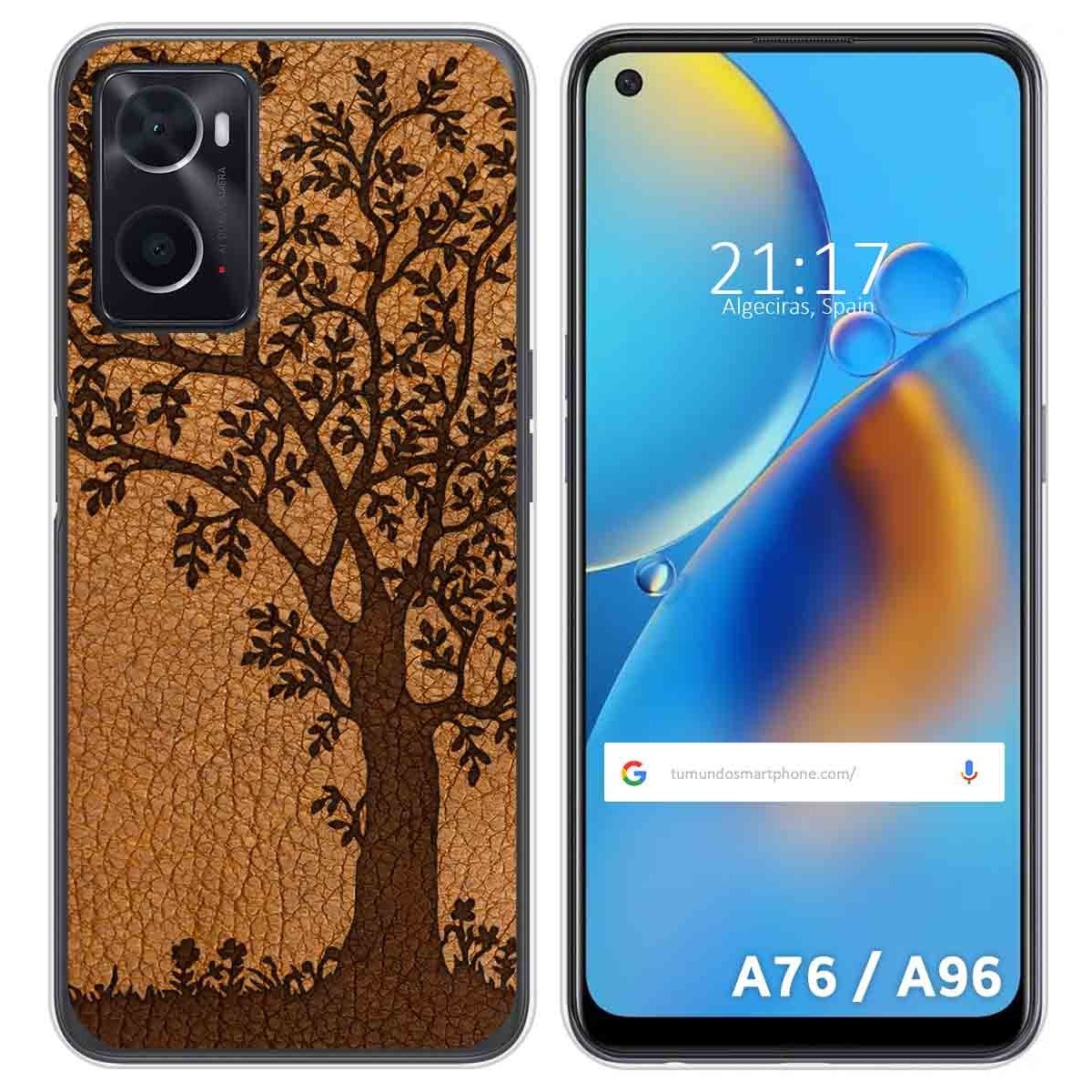 Funda Silicona para Oppo A76 / A96 diseño Cuero 03 Dibujos