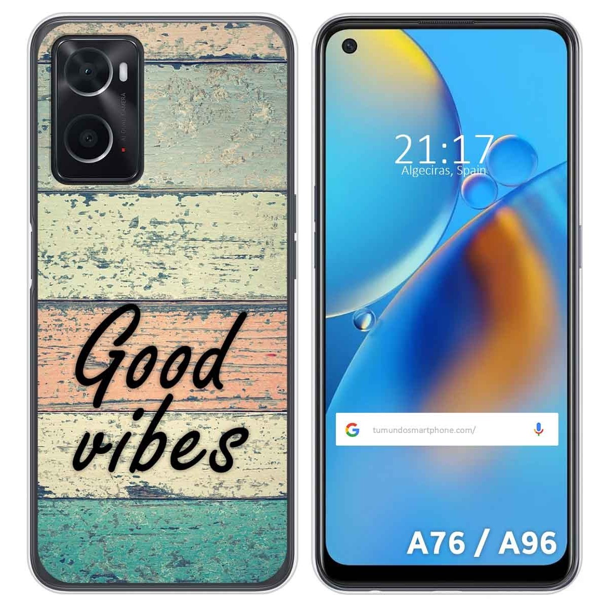 Funda Silicona para Oppo A76 / A96 diseño Madera 01 Dibujos