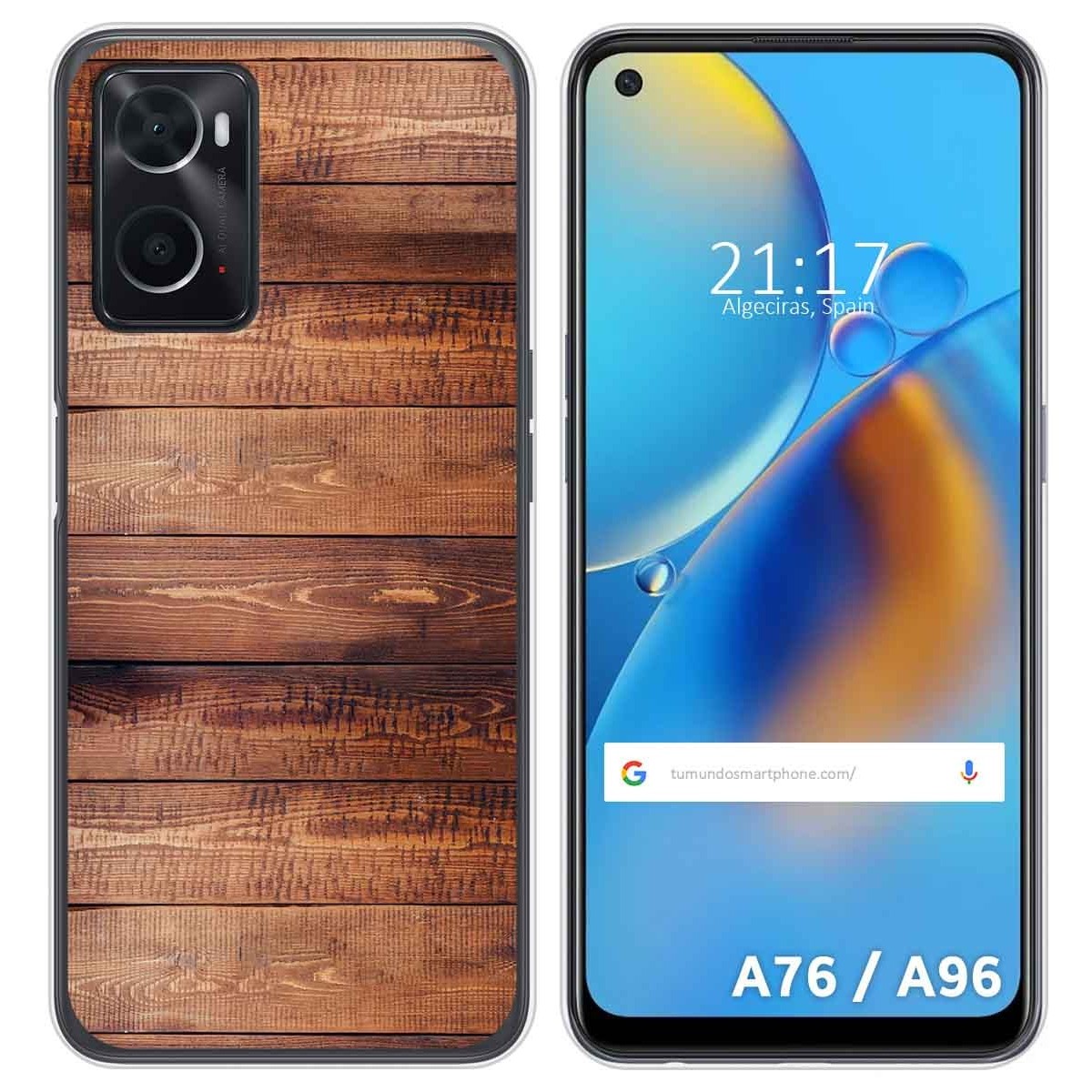 Funda Silicona para Oppo A76 / A96 diseño Madera 02 Dibujos