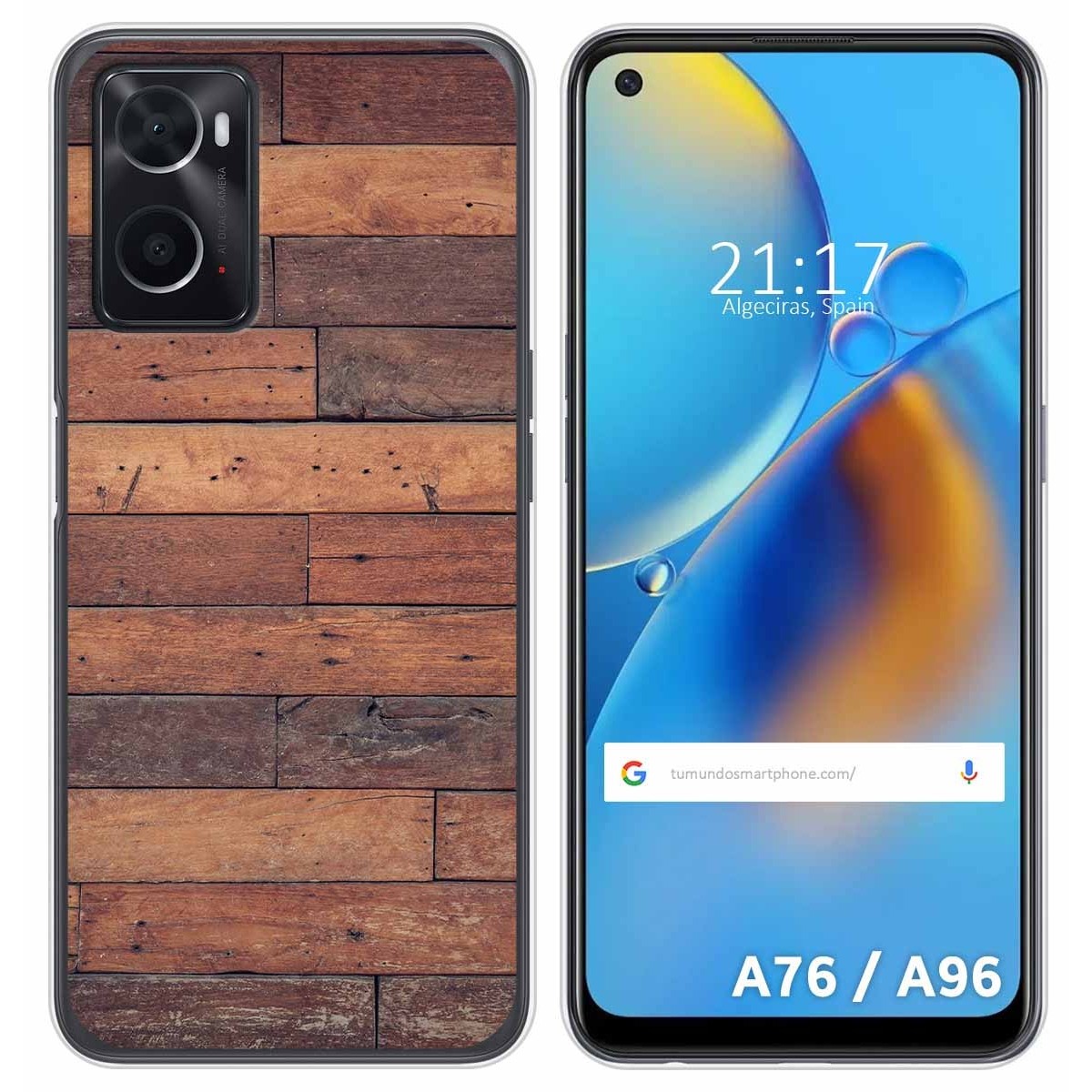 Funda Silicona para Oppo A76 / A96 diseño Madera 03 Dibujos
